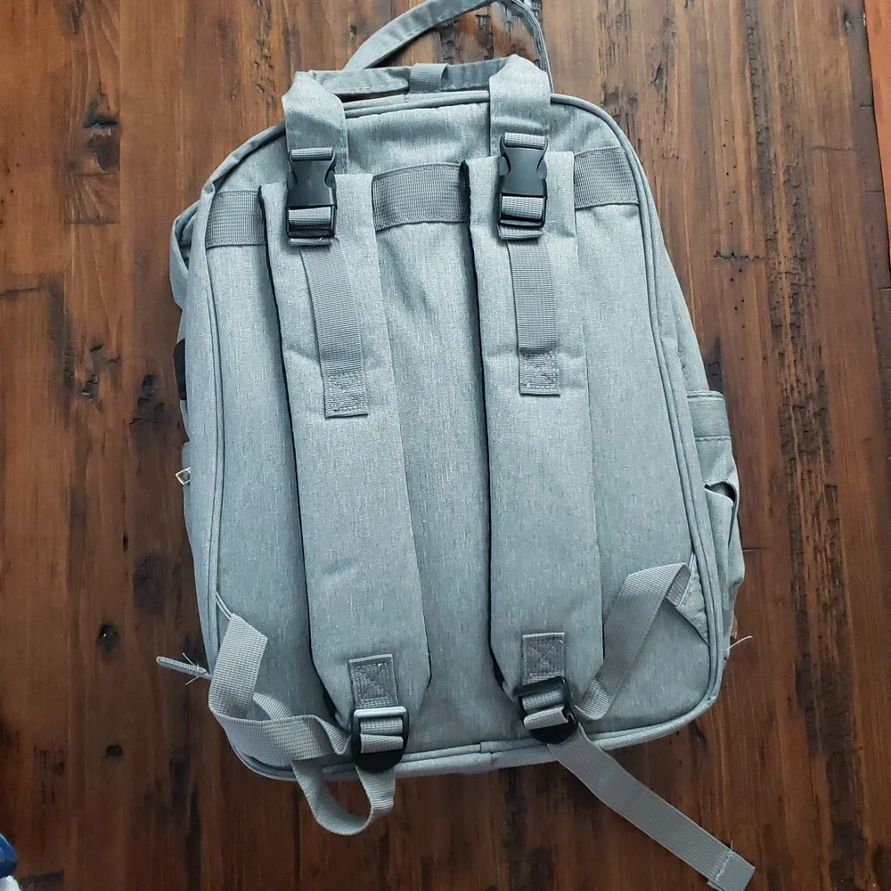 Sunshine Gray Backpack Diaper Bag Multifunction Like New